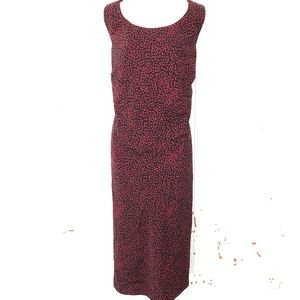STUDIO I Black & Red Print Sleeveless Dress ~ 14 W